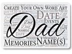 Pure Essence Greetings Personalised Dad Word Art Keepsake Mini Wallet Card - Wallet Cards - British D'sire