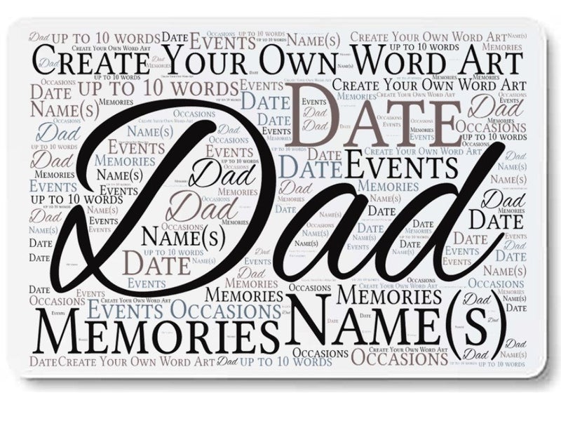 Pure Essence Greetings Personalised Dad Word Art Keepsake Mini Wallet Card - Wallet Cards - British D'sire