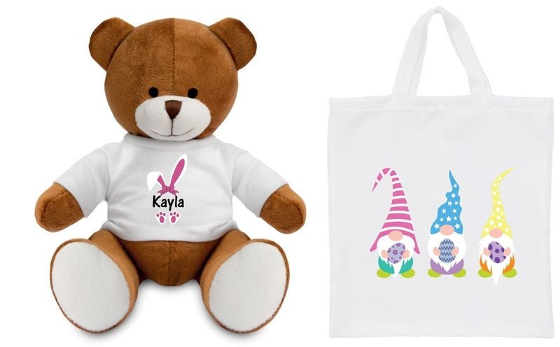 Pure Essence Greetings Personalised Easter Teddy in a Bag - Stuffed & Plush Animals - British D'sire