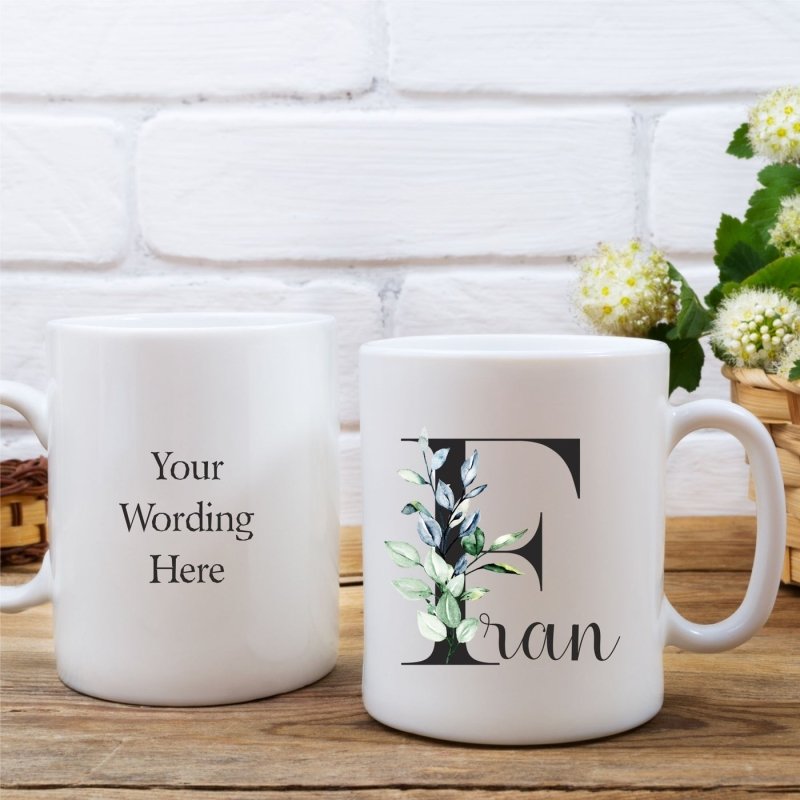 Pure Essence Greetings Personalised Floral Design Floral Initial Mug - Glasswares & Drinkwares - British D'sire