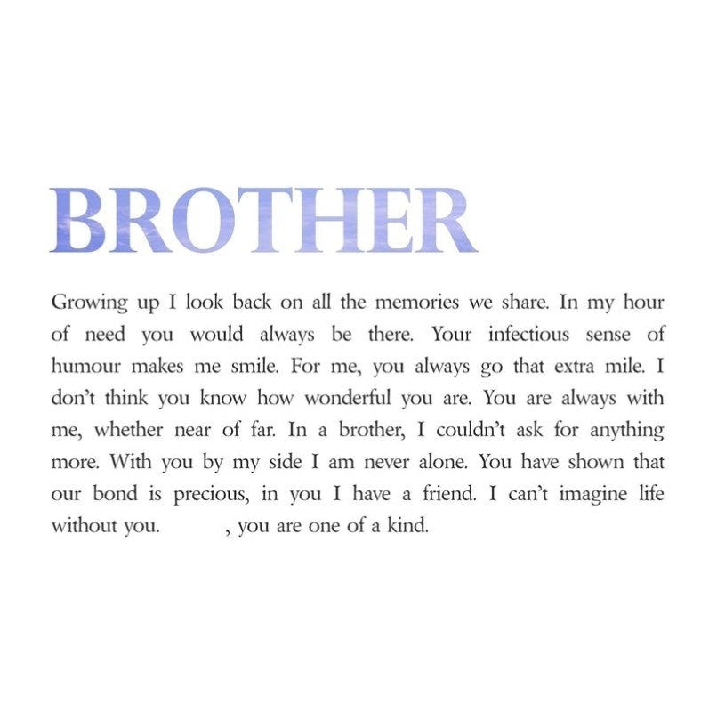 Pure Essence Greetings Personalised Framed Brother Poem - Housings & Frames - British D'sire