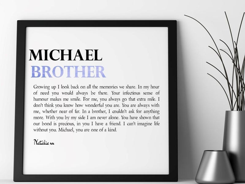 Pure Essence Greetings Personalised Framed Brother Poem - Housings & Frames - British D'sire Main image