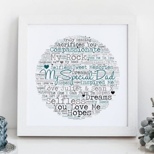 Pure Essence Greetings Personalised Framed Word Art for Dad - Housings & Frames - British D'sire