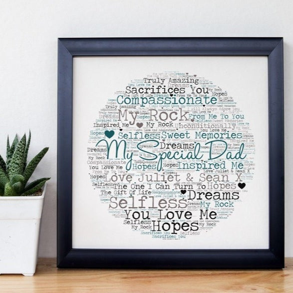 Pure Essence Greetings Personalised Framed Word Art for Dad - Housings & Frames - British D'sire