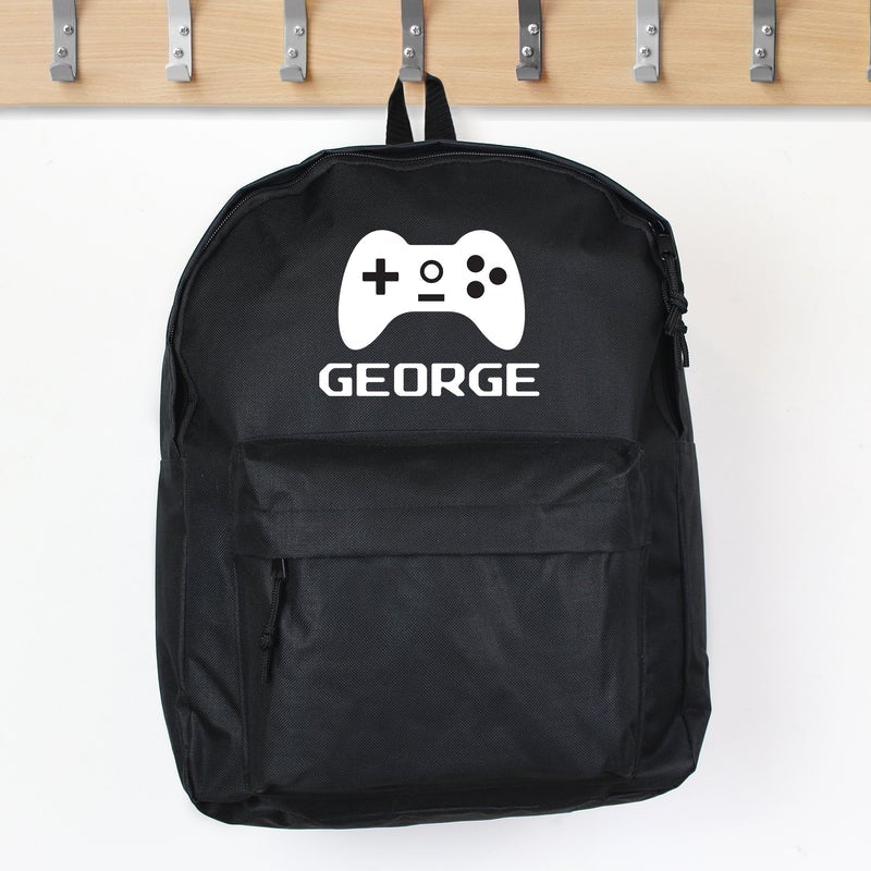 Pure Essence Greetings Personalised Gaming Backpack (Black) - Stylish Backpacks - British D'sire Main image