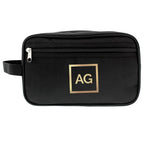 Pure Essence Greetings Personalised Gold Initials Black Wash Bag - Mens Backpacks - British D'sire