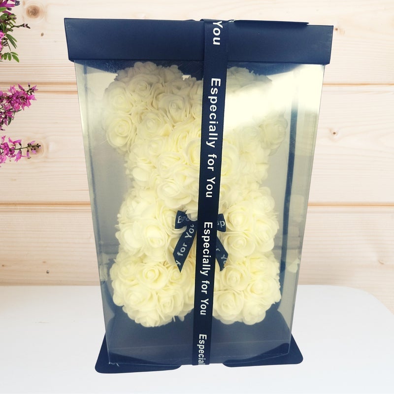 Pure Essence Greetings Personalised Handmade Rose Teddy - Stuffed & Plush Animals - British D'sire