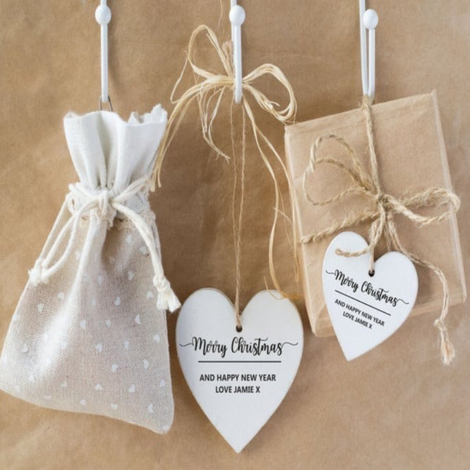 Pure Essence Greetings Personalised Heart Christmas Gift Tag - Gift Bags & Boxes - British D'sire