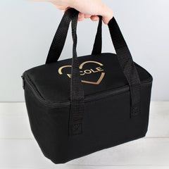 Pure Essence Greetings Personalised Heart Lunch Bag (Gold & Black) - Lunchboxes - British D'sire