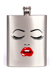 Pure Essence Greetings Personalised Hip Flask (Lips & Lashes) - Bottles & Thermos - British D'sire