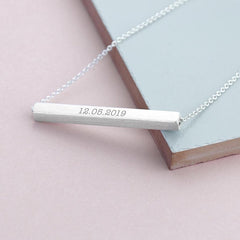 Pure Essence Greetings Personalised Horizontal Bar Necklace - Necklaces & Pendants - British D'sire