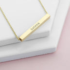 Pure Essence Greetings Personalised Horizontal Bar Necklace - Necklaces & Pendants - British D'sire