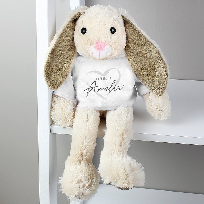 Pure Essence Greetings Personalised 'I Belong To' Bunny Rabbit - Stuffed & Plush Animals - British D'sire Main image