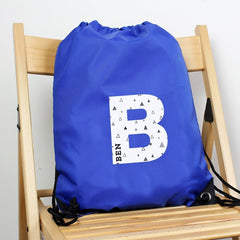 Pure Essence Greetings Personalised Initial Kit Bag (Blue) - Stylish Backpacks - British D'sire