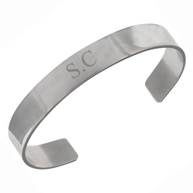 Pure Essence Greetings Personalised Initial Stainless Steel Bangle - Bracelets & Bangles - British D'sire