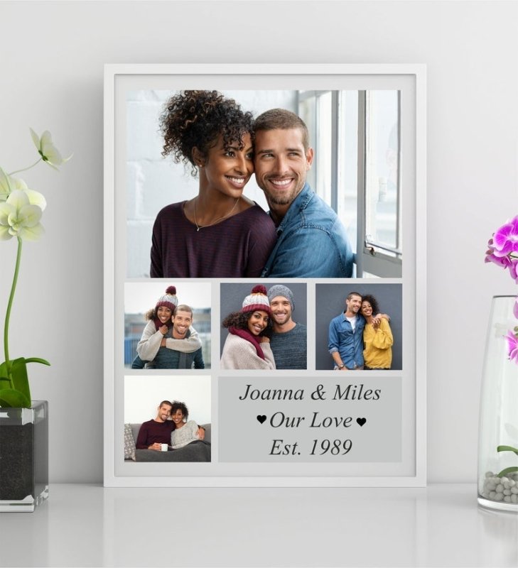 Pure Essence Greetings Personalised Large Photo Collage With Your Own Message Framed/Unframed - Housings & Frames - British D'sire