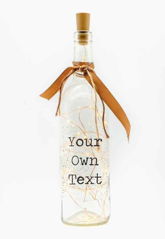Pure Essence Greetings Personalised LED Candle Bottle Own Text - Vases & Other Decor Item - British D'sire