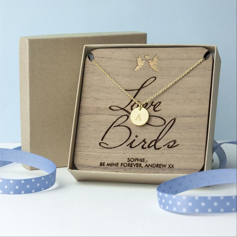 Pure Essence Greetings Personalised Love Birds Keepsake Necklace - Necklaces & Pendants - British D'sire