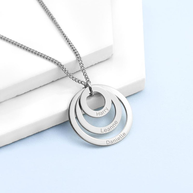 Pure Essence Greetings Personalised Love Necklace of Rings - Necklaces & Pendants - British D'sire Main image