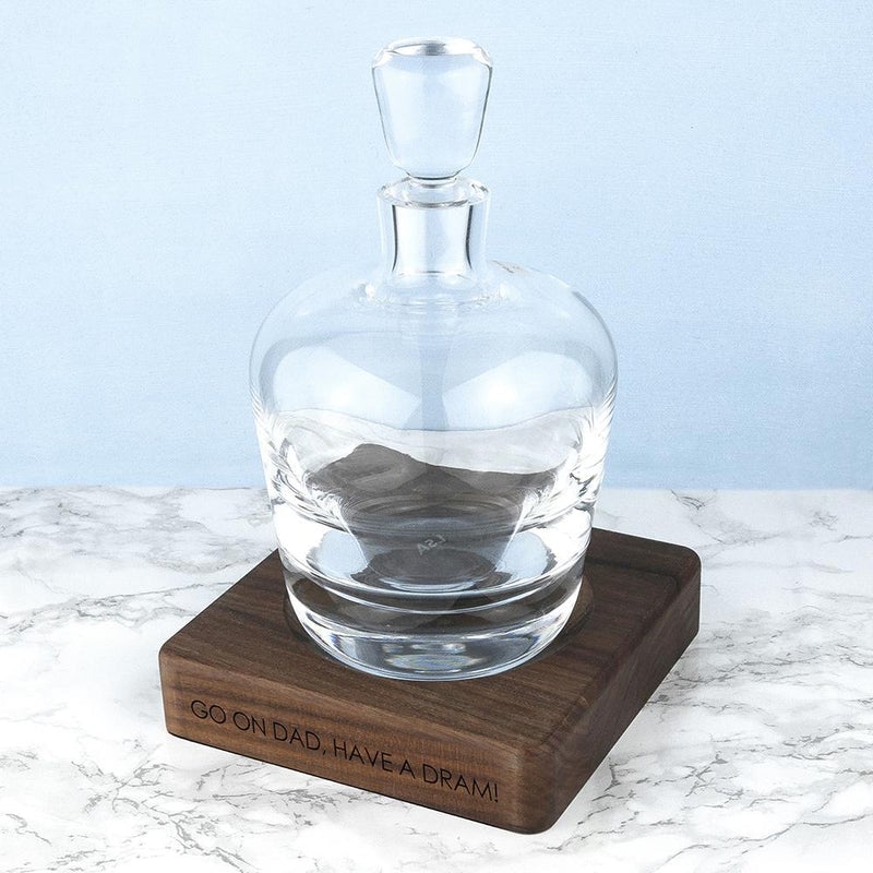 Pure Essence Greetings Personalised Lsa Walnut Base Whisky Decanter - Glasswares & Drinkwares - British D'sire