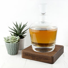 Pure Essence Greetings Personalised Lsa Walnut Base Whisky Decanter - Glasswares & Drinkwares - British D'sire