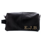 Pure Essence Greetings Personalised Luxury Initials Black leatherette Wash Bag - Mens Backpacks - British D'sire