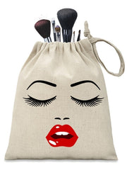 Pure Essence Greetings Personalised Makeup Pouch (Red Lashes and Lips) - Womens Fashion - British D'sire