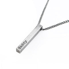 Pure Essence Greetings Personalised Men's Solid Bar Brushed Gunmetal Necklace (Grey) - Necklaces & Pendants - British D'sire