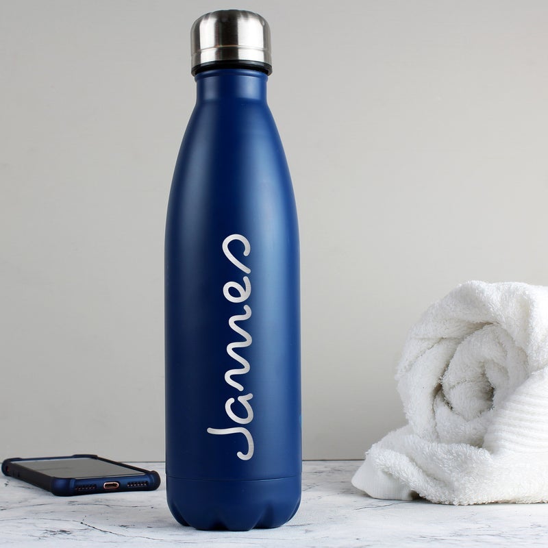 Pure Essence Greetings Personalised Metal Insulated Drinks Bottle (Island Blue) - Bottles & Thermos - British D'sire Main image