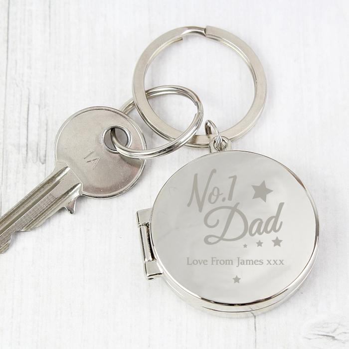 Pure Essence Greetings Personalised No1 Dad Photo Keyring - Keychains - British D'sire