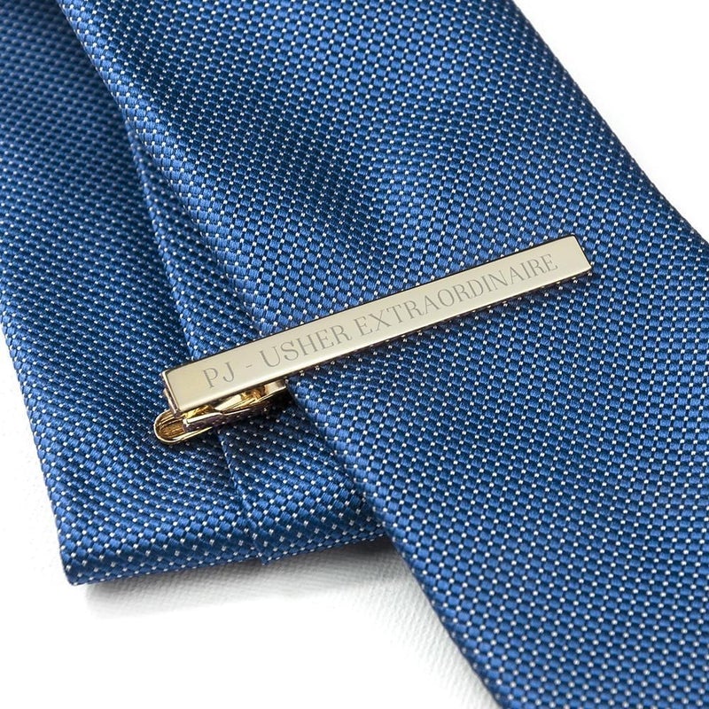 Pure Essence Greetings Personalised Plated Tie Clip (Gold) Secondary image