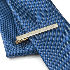Pure Essence Greetings Personalised Plated Tie Clip (Gold) - mens cuff links - British D'sire