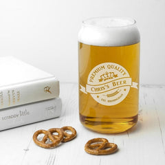 Pure Essence Greetings Personalised Premium Quality Beer Can Glass - Glasswares & Drinkwares - British D'sire