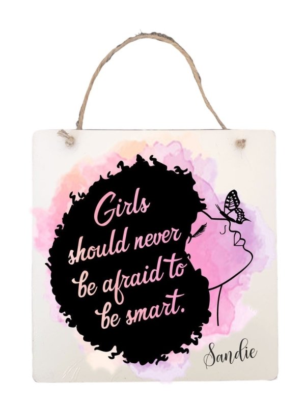 Pure Essence Greetings Personalised Quote Plaque for Smart Girls - Signs & Plaques - British D'sire Main image