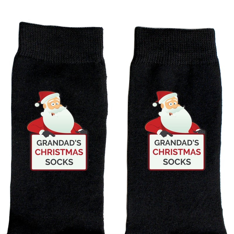 Pure Essence Greetings Personalised Santa Claus Christmas Socks - Mens Socks - British D'sire