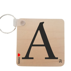 Pure Essence Greetings Personalised Scrabble Wood Keyring Keychain - Keychains - British D'sire