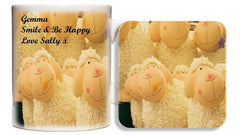 Pure Essence Greetings Personalised Sheep Mug and Coaster - Glasswares & Drinkwares - British D'sire