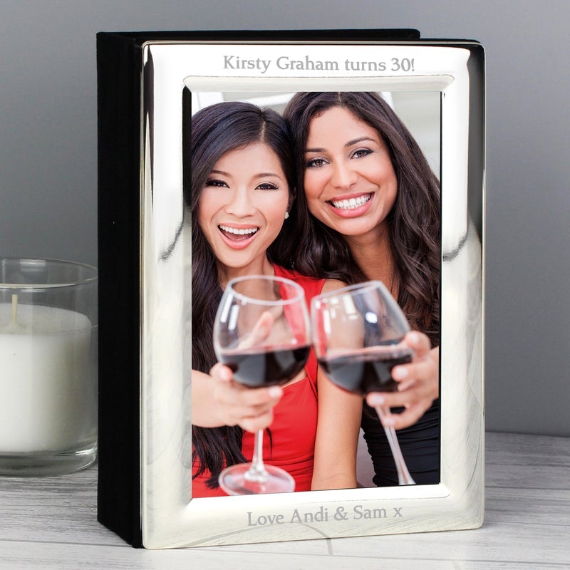 Pure Essence Greetings Personalised Silver 6x4 Photo Frame Album - Housings & Frames - British D'sire Main image
