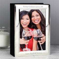 Pure Essence Greetings Personalised Silver 6x4 Photo Frame Album - Housings & Frames - British D'sire