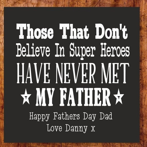 Pure Essence Greetings Personalised Super Hero Dad Fridge Magnet - Kitchen Linens & Accessories - British D'sire