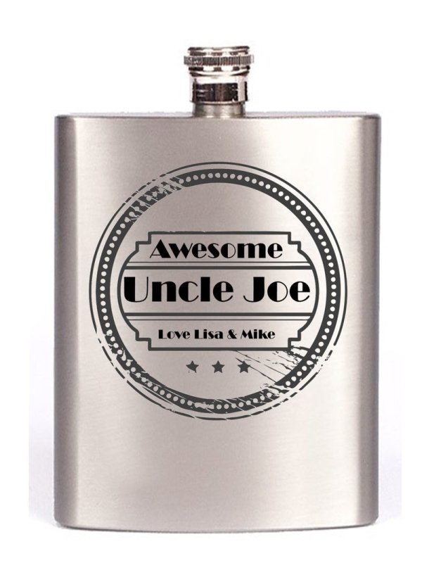 Pure Essence Greetings Personalised Uncle Hip Flask - Bottles & Thermos - British D'sire