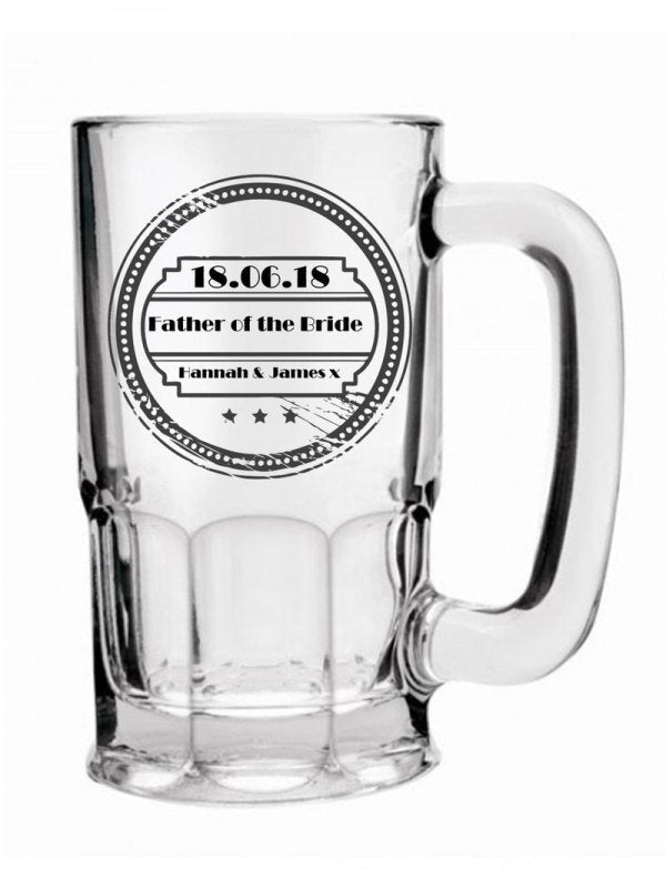 Pure Essence Greetings Personalised Wedding Beer Mug - Glasswares & Drinkwares - British D'sire