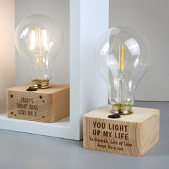Pure Essence Greetings Personalised You Light Up My Life LED Bulb Table Lamp - Lamps & Shades - British D'sire