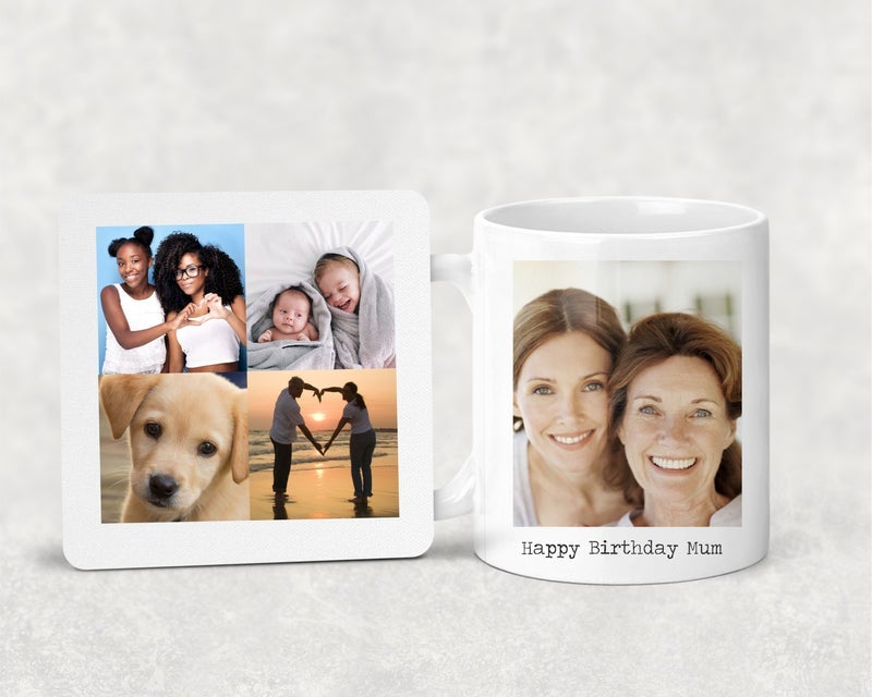 Pure Essence Greetings Photo Collage Mug and Coaster Set - Glasswares & Drinkwares - British D'sire