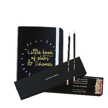 Pure Essence Greetings Plans & Schemes Notebook with a Box of 12 Pencils - Appointment Books & Planners - British D'sire Main image