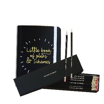 Pure Essence Greetings Plans & Schemes Notebook with a Box of 12 Pencils - Appointment Books & Planners - British D'sire