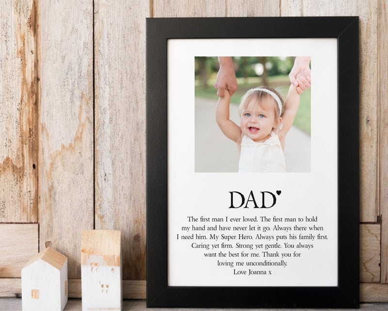 Pure Essence Greetings Poem Print Dad Personalised Photo Framed - Housings & Frames - British D'sire
