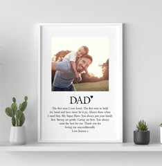 Pure Essence Greetings Poem Print Dad Personalised Photo Framed - Housings & Frames - British D'sire