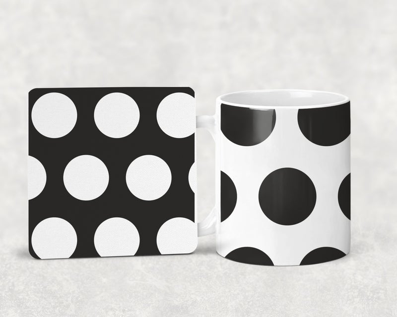 Pure Essence Greetings Polka Dot Design Mug and Coaster Set - Glasswares & Drinkwares - British D'sire