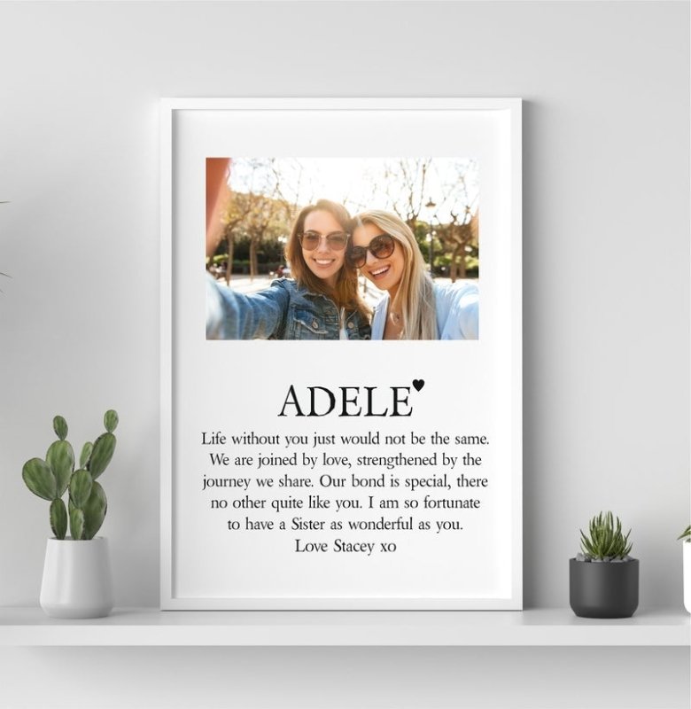 Pure Essence Greetings Sister Personalised Photo Framed Poem Print - Housings & Frames - British D'sire